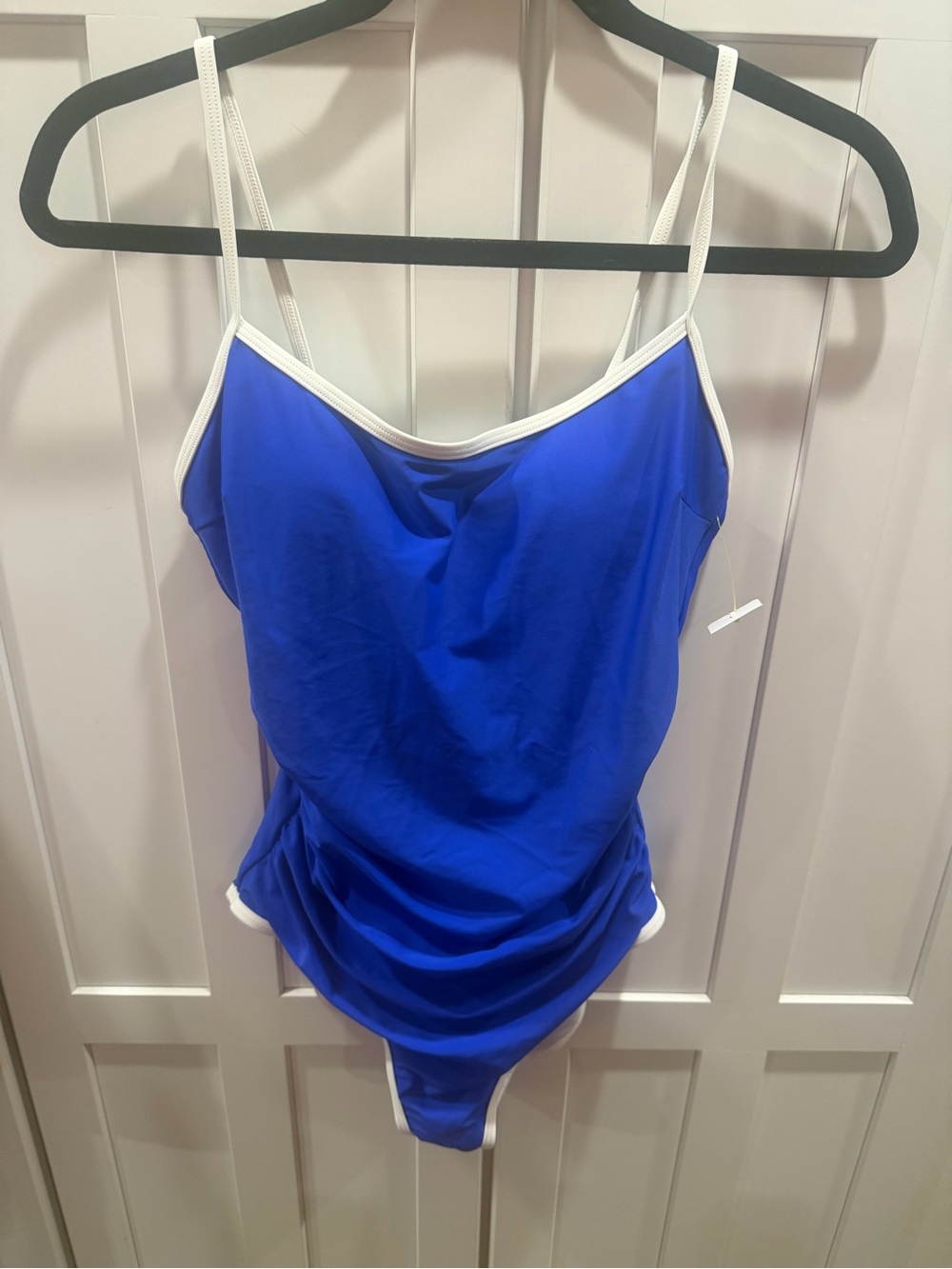 Size-small Eomenie Vibrant Blue One Piece Swimsuit Ruched Tummy Control